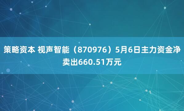 策略资本 视声智能（870976）5月6日主力资金净卖出660.51万元