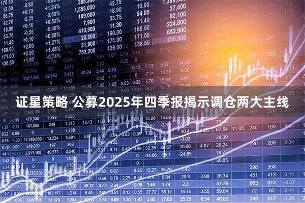 证星策略 公募2025年四季报揭示调仓两大主线