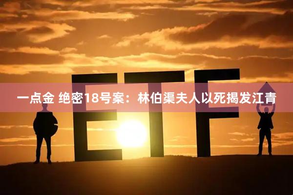 一点金 绝密18号案:林伯渠夫人以死揭发江青